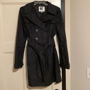 Kut from the Kloth black trench coat
